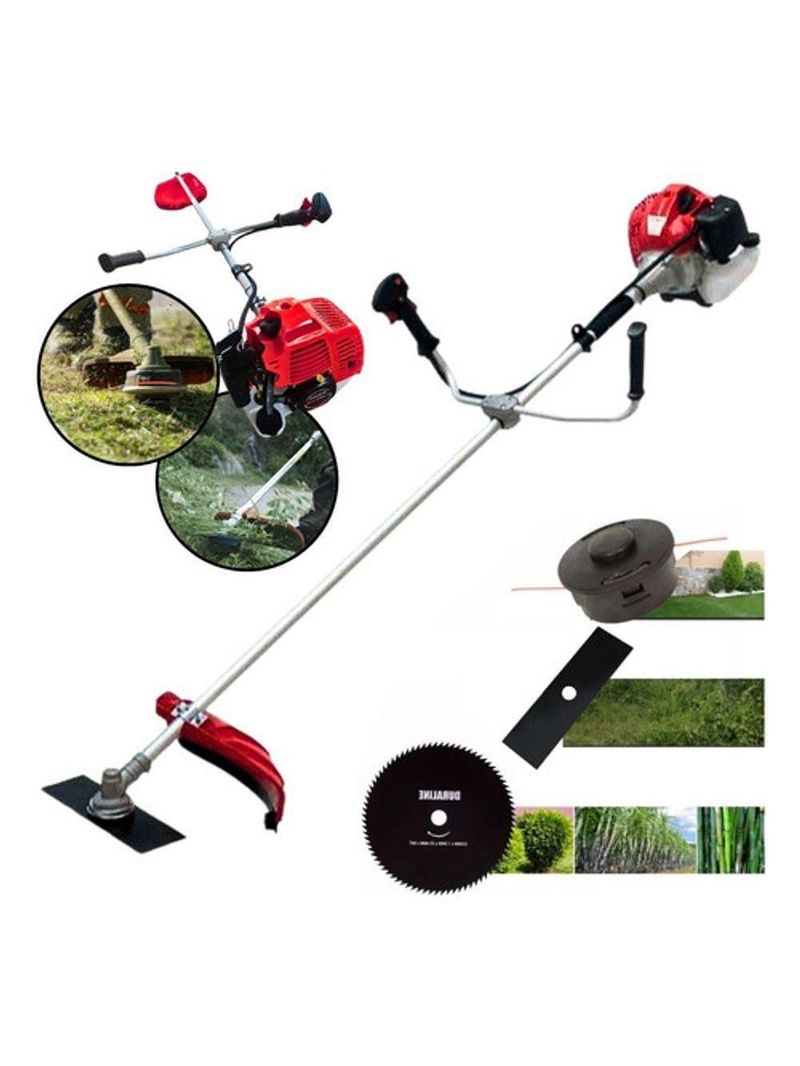 Roçadeira Gasolina Anmax Cg430 Tb Com Faca 2 Pontas + Lamina Serra 80 Dentes P/ Corte De Galhos E Troncos
