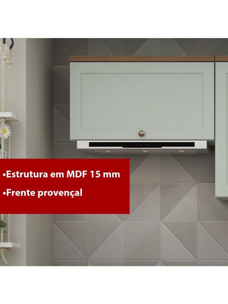 Armário de Cozinha Genialflex Iluminata Aéreo Hortelã