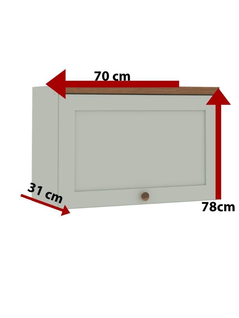 Armário de Cozinha Genialflex Iluminata Aéreo Hortelã