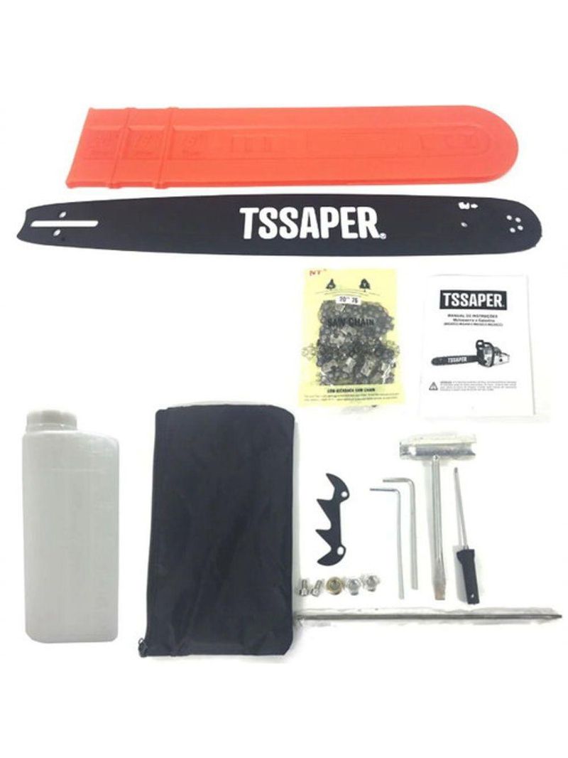 Motosserra Tsaper Mg52cc A Gasolina Sabre 20 Profissional Com óculos De Proteção Incolor Com Regulagem