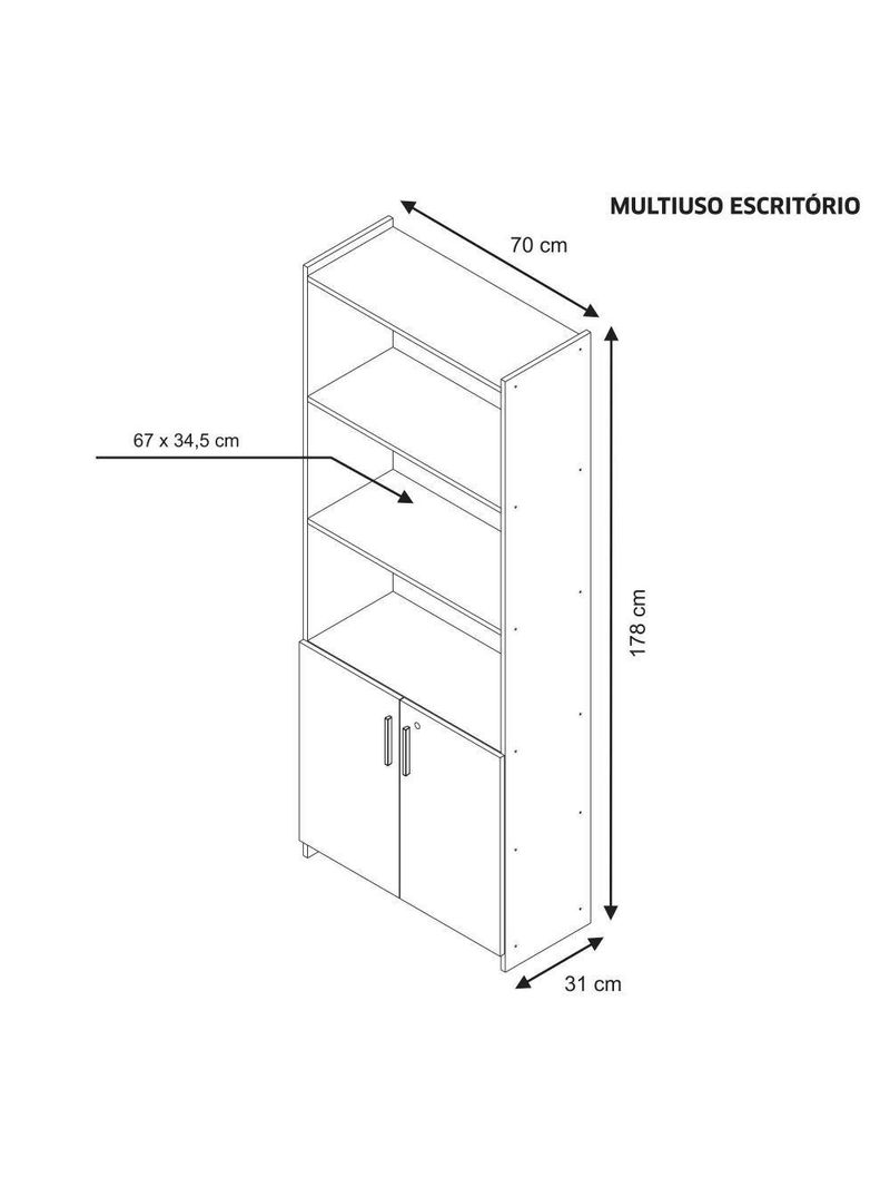 Armário Para Escritório Office Nogal Trend Notável Móveis