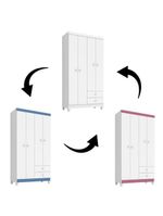 Quarto Bebê 4 Portas Ternura Baby E Mini Berço Moisés Alegria Com Colchão Branco Flex - Incorplac
