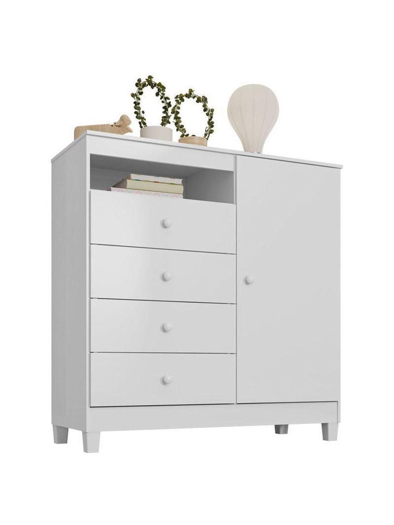 Quarto Bebê 4 Portas Ternura Baby E Mini Berço Moisés Alegria Com Colchão Branco Flex - Incorplac