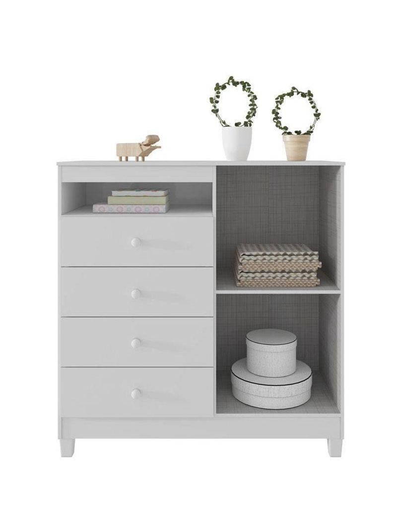 Quarto Bebê 4 Portas Ternura Baby E Mini Berço Moisés Alegria Com Colchão Branco Flex - Incorplac