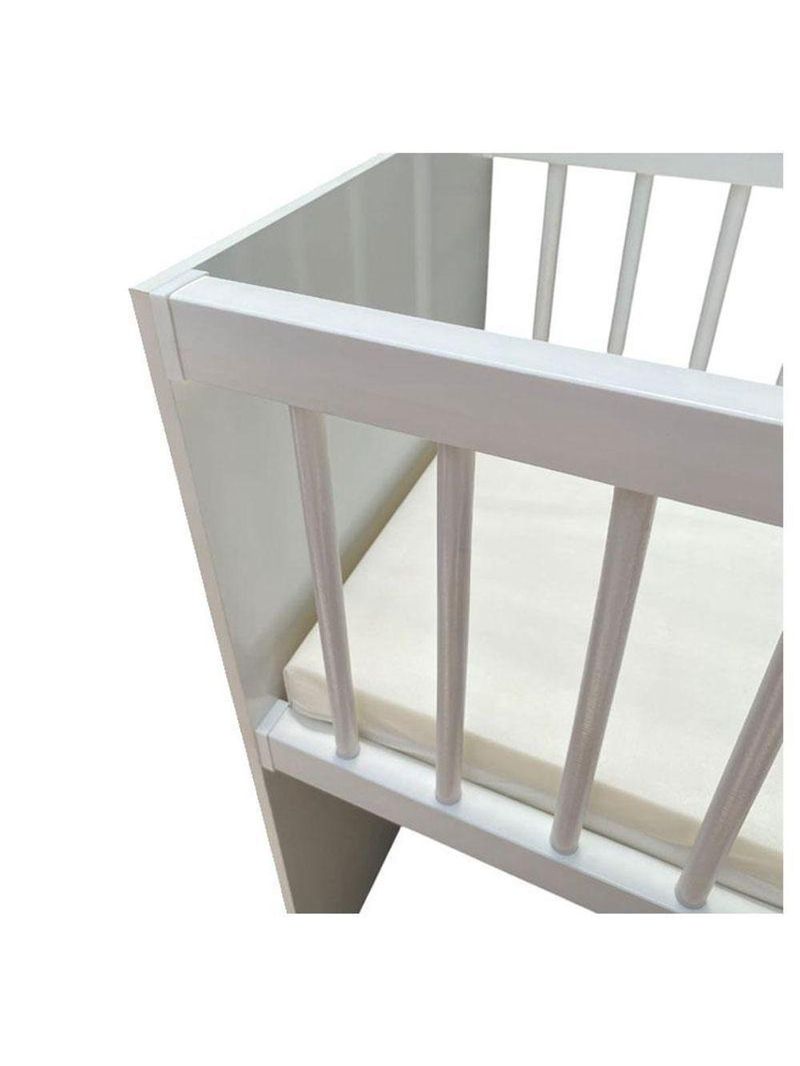 Quarto Bebê 4 Portas Ternura Baby E Mini Berço Moisés Alegria Com Colchão Branco Flex - Incorplac
