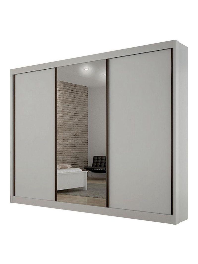 Guarda Roupa 6 Gavetas San Marino Premium Com Espelho Branco – Leifer Móveis