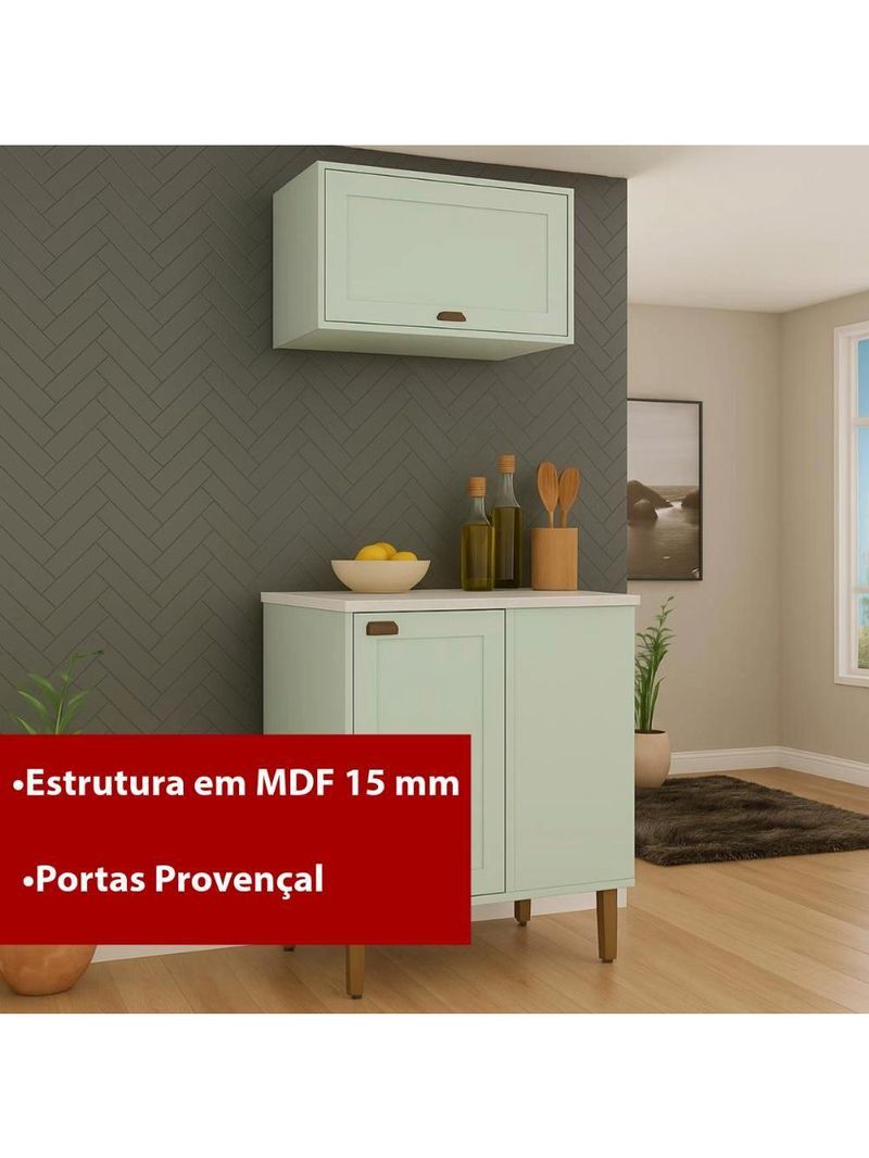 Balcão de Cozinha Genialflex Iluminata Hortelã