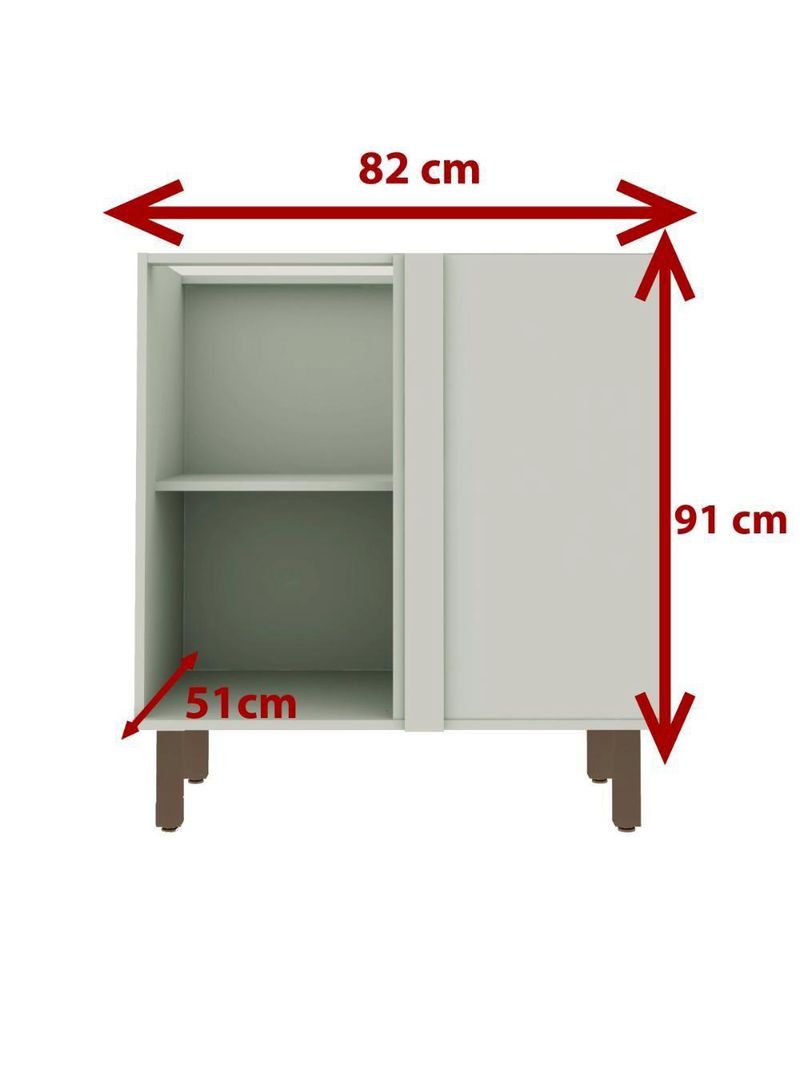 Balcão de Cozinha Genialflex Iluminata Hortelã