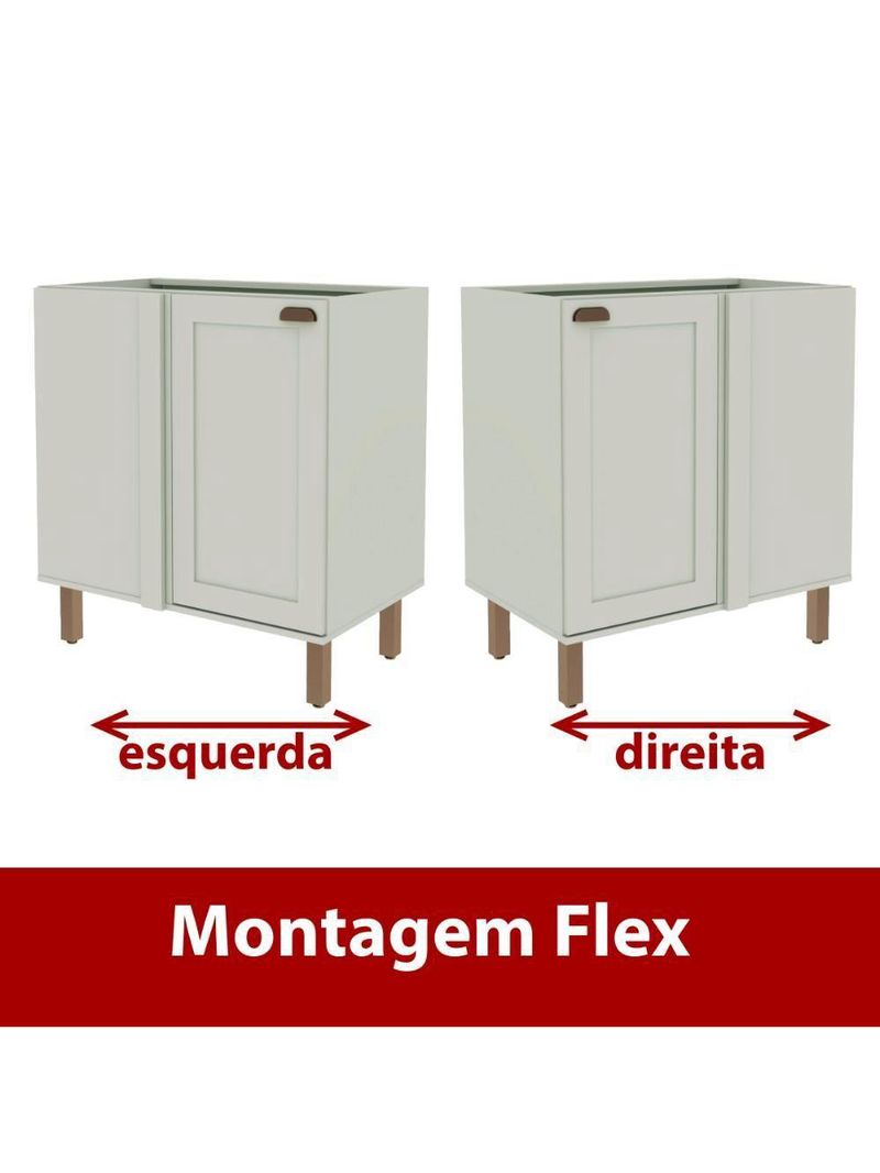 Balcão de Cozinha Genialflex Iluminata Hortelã