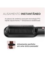 Escova Alisadora Black Rose Mondial Preto/rose EA-07 Bivolt