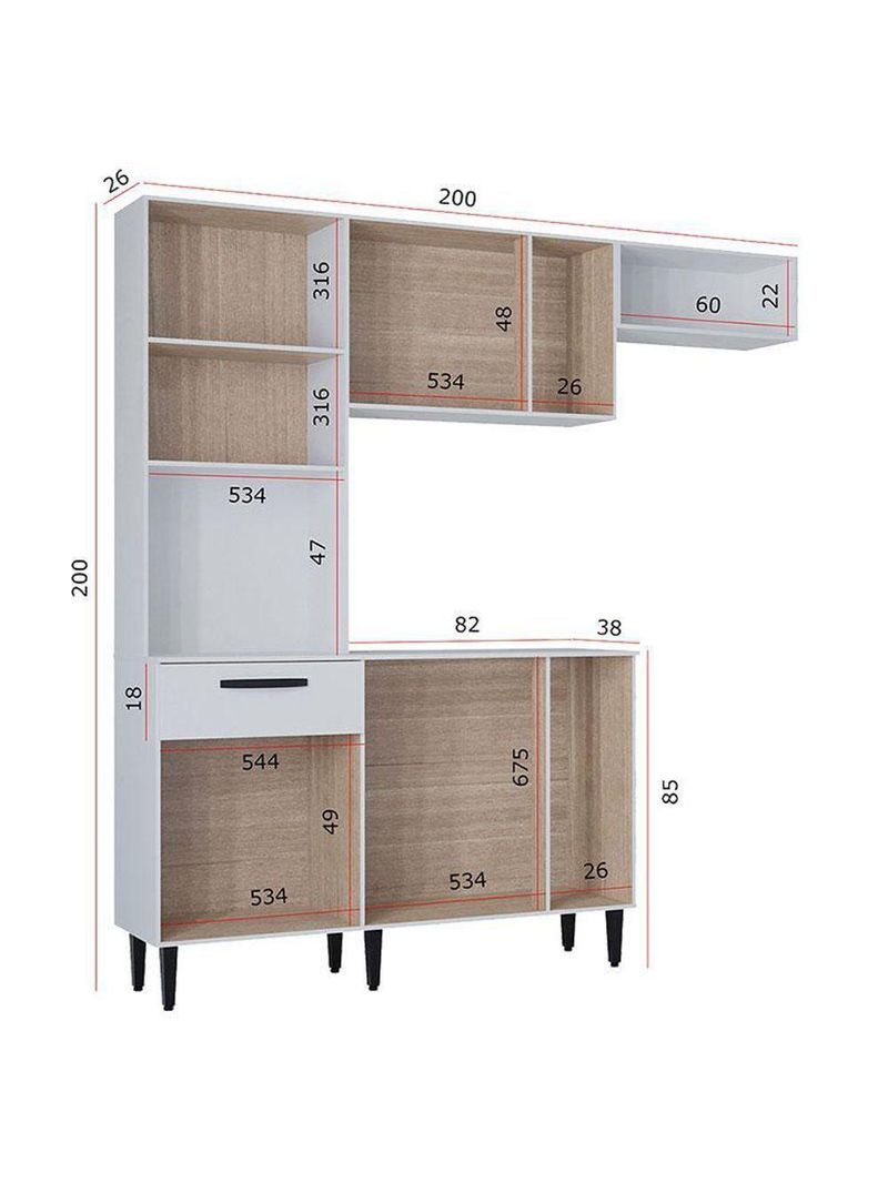 Kit Cozinha Dora Com Balcão Branco - Poquema