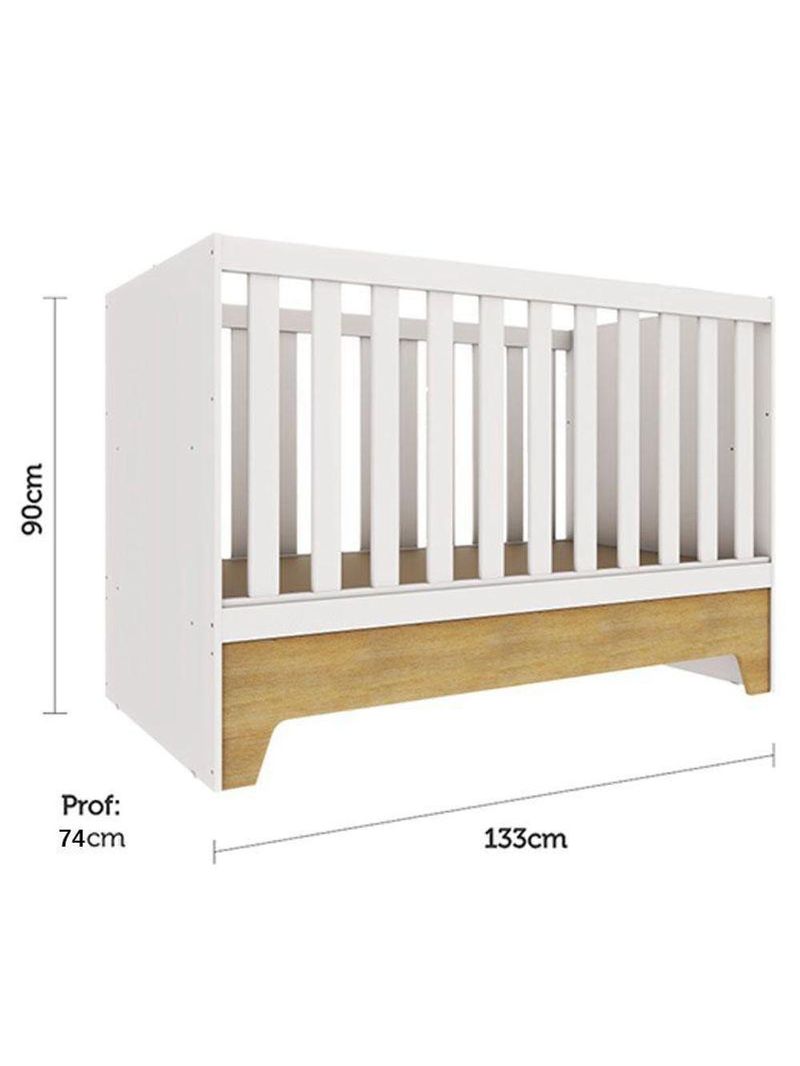 Berço Americano Mini Cama E Cômoda Infantil Malu Branco Acetinado Bétula Com Colchão Ortobom – Carolina