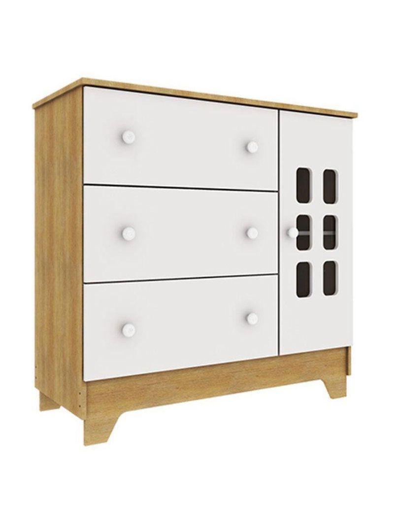 Berço Americano Mini Cama E Cômoda Infantil Malu Branco Acetinado Bétula Com Colchão Ortobom – Carolina