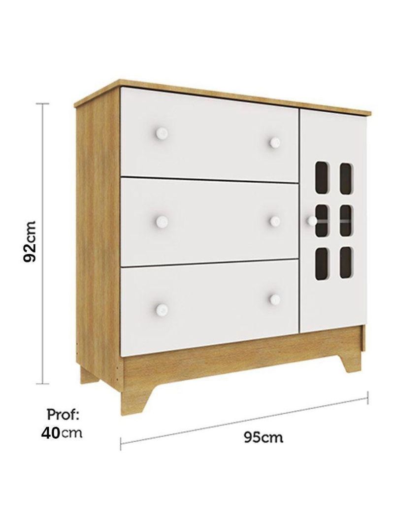 Berço Americano Mini Cama E Cômoda Infantil Malu Branco Acetinado Bétula Com Colchão Ortobom – Carolina