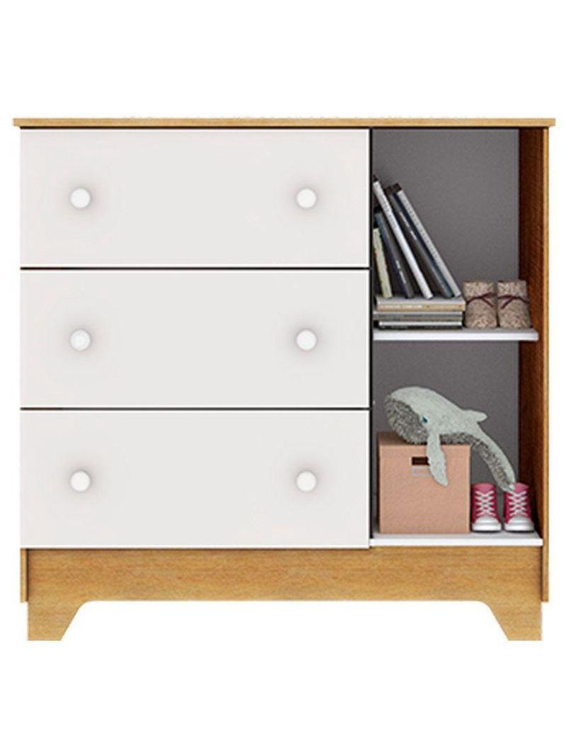 Berço Americano Mini Cama E Cômoda Infantil Malu Branco Acetinado Bétula Com Colchão Ortobom – Carolina