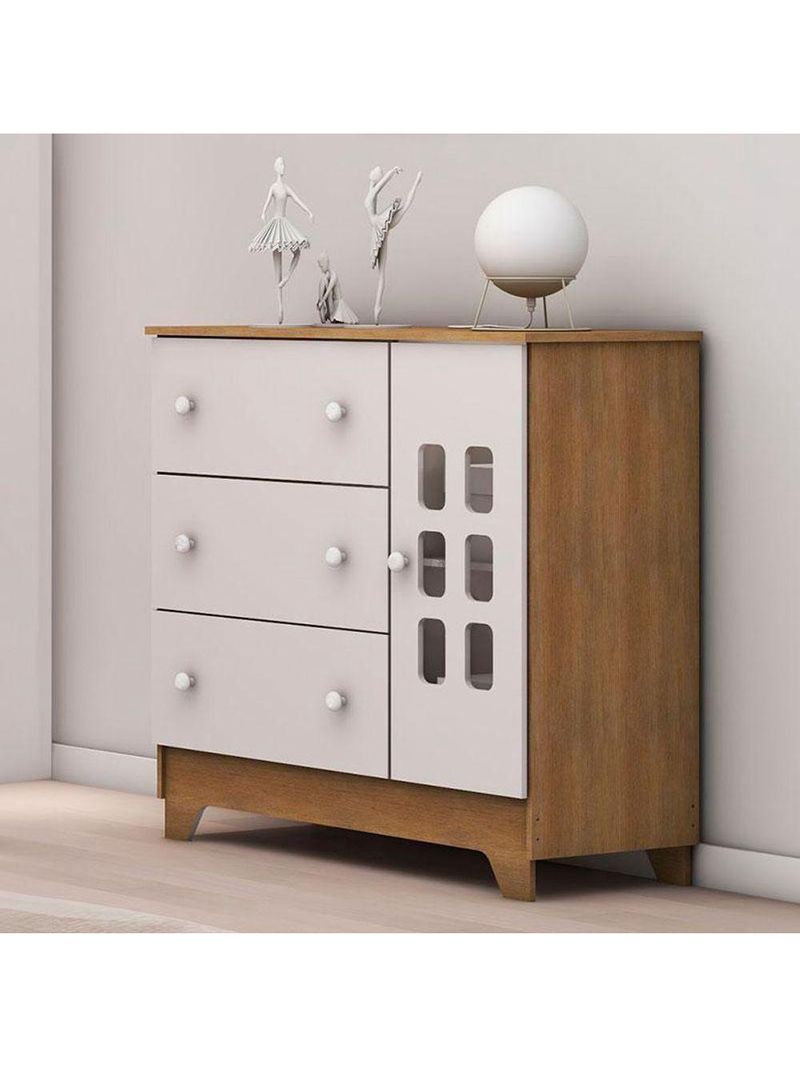 Berço Americano Mini Cama E Cômoda Infantil Malu Branco Acetinado Bétula Com Colchão Ortobom – Carolina