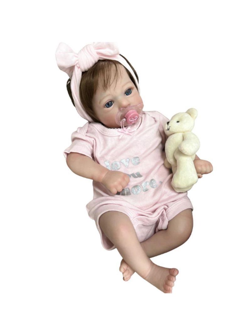 Bebê Reborn Menina Artesanal Realista Cabelo Implantado Fio A Fio