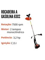 Roçadeira A Gasolina Com Enxada Capinadeira Importway Iwrgm-2t5x163 3hp 63cc Similar A Kawashima, Nakashi, Carbon Fak