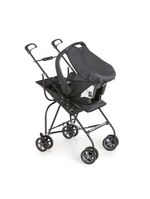 Carrinho de Bebê Capri Travel System Galzerano Ônix com Bebê Conforto Caramelo
