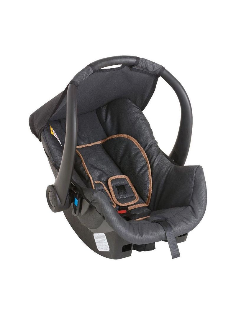Carrinho de Bebê Capri Travel System Galzerano Ônix com Bebê Conforto Caramelo