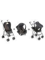 Carrinho de Bebê Capri Travel System Galzerano Ônix com Bebê Conforto Caramelo