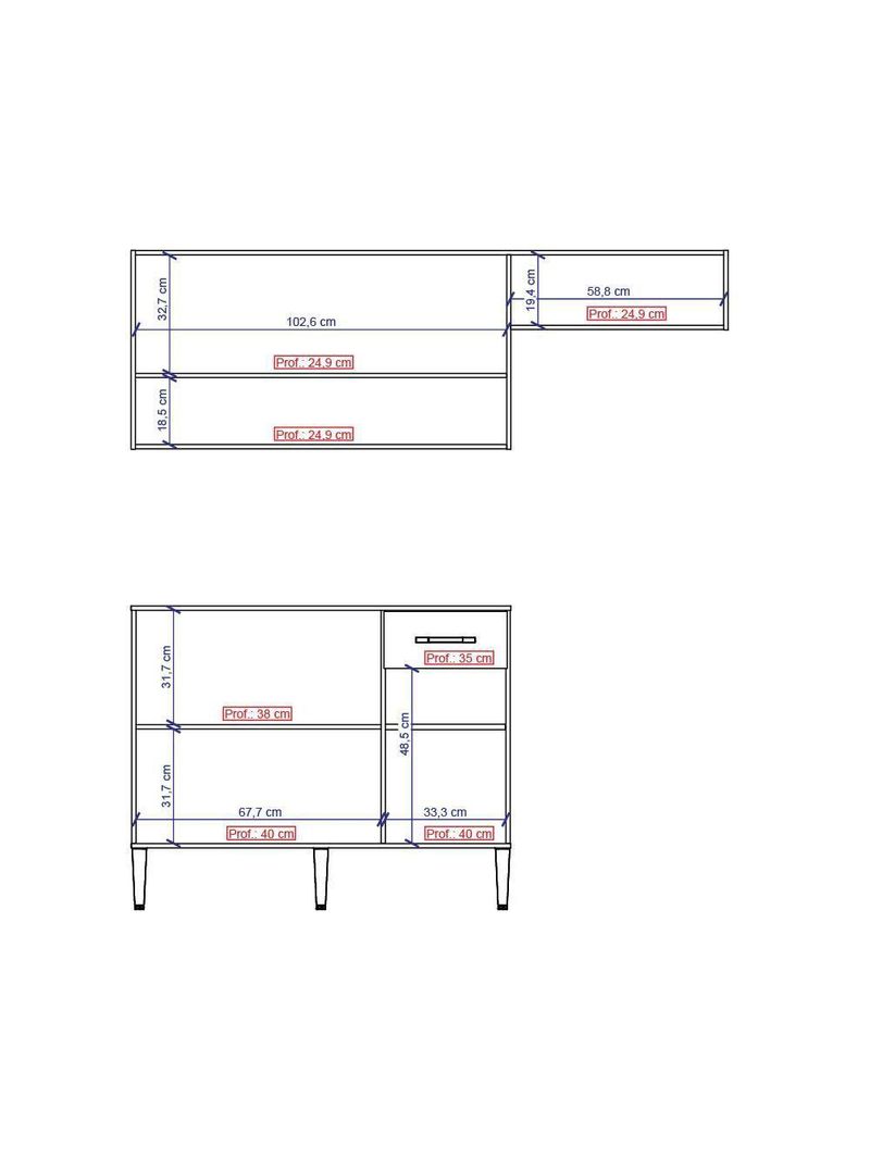 Armário Cozinha Compacta Arizona Tiny Carraro - Carvalho/branco Carvalho/branco