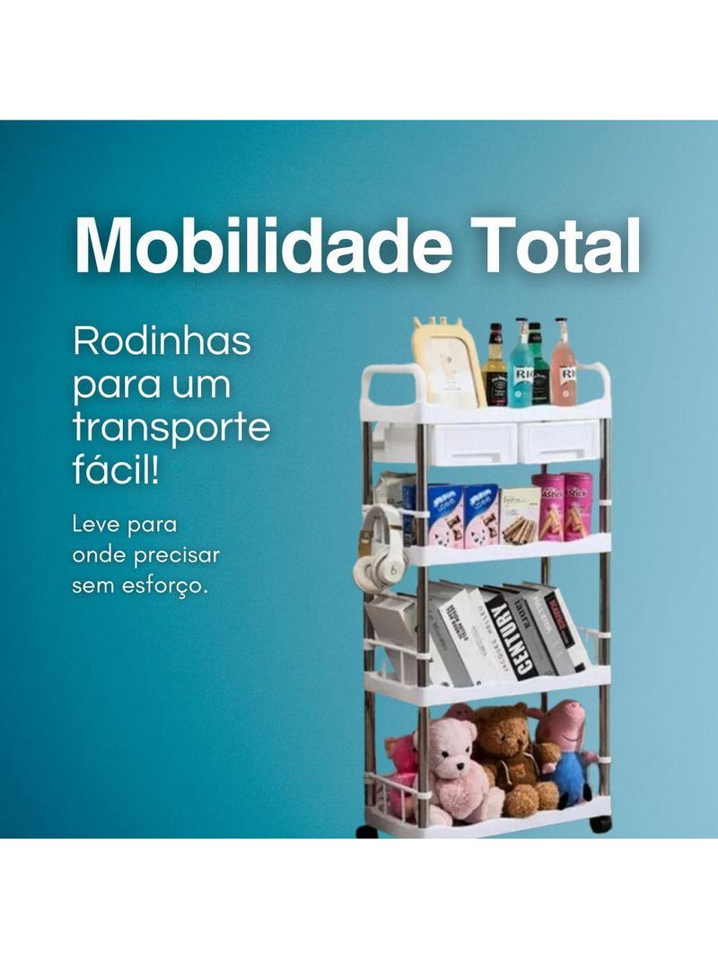 Estante Organizadora Modular 4 Andares: Com Gavetas, Para Casa E Escritório