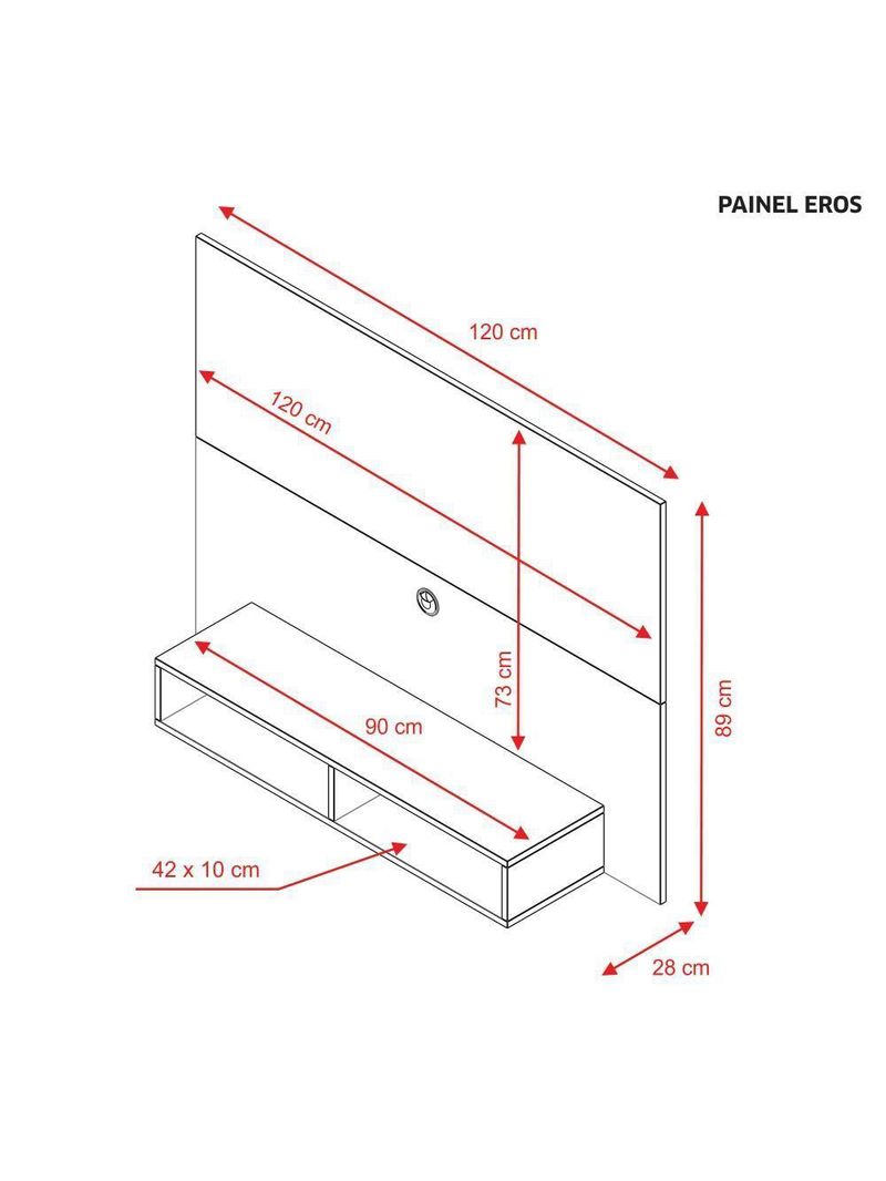 Painel Para TV Até 49 Polegadas Com Nicho Eros Nogal Trend - Notável Móveis