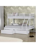 Beliche Com Cama Casal Eco Com 02 Gavetas Madeira Maciça Branco Mobilistore