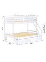 Beliche Com Cama Casal Eco Com 02 Gavetas Madeira Maciça Branco Mobilistore