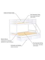 Beliche Com Cama Casal Eco Com 02 Gavetas Madeira Maciça Branco Mobilistore