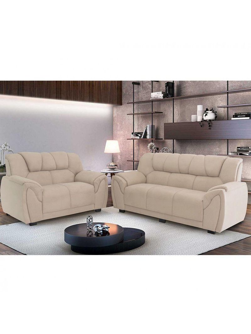 Sofa Parana Moscou 3 E 2 Lugares Bege