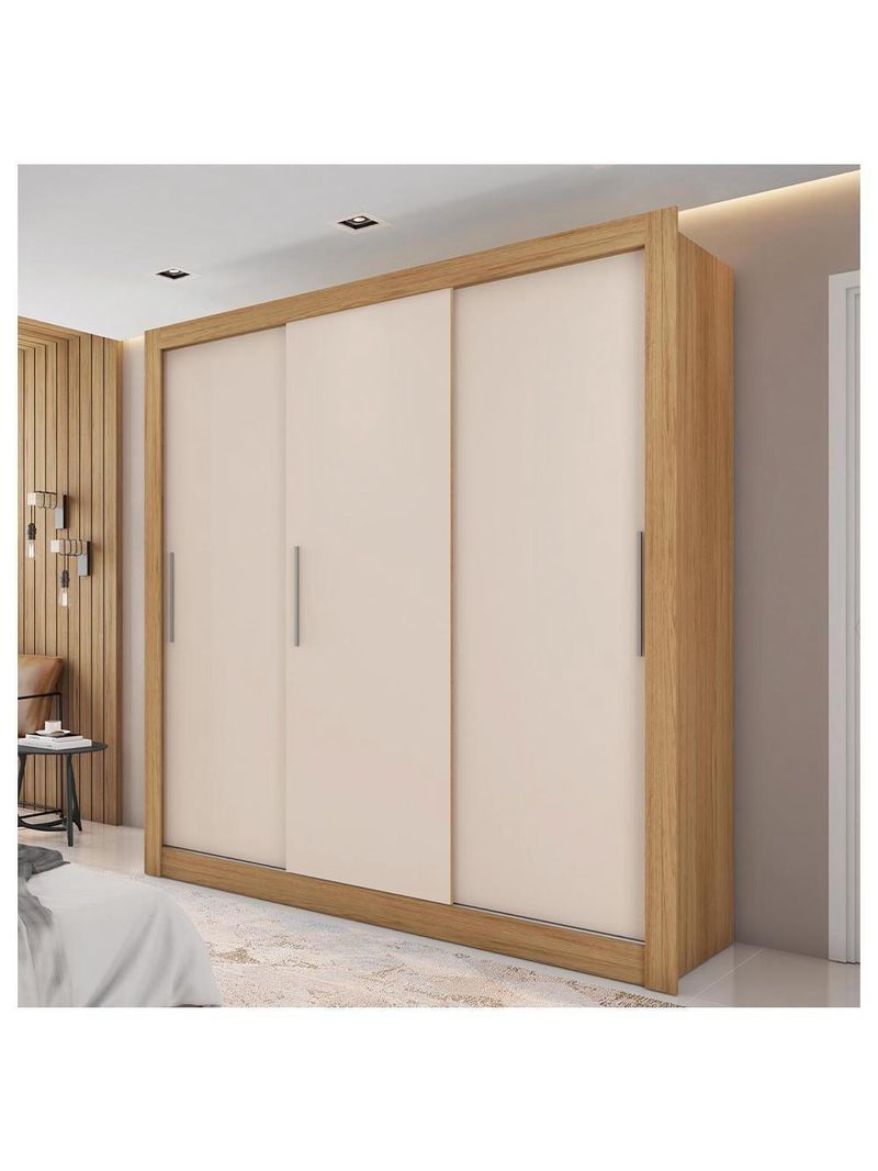 Guarda Roupa 3 Portas E 2 Gavetas Marrom New Glass Caemmun