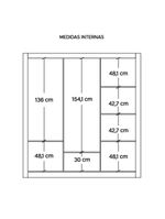 Guarda Roupa 3 Portas E 2 Gavetas Marrom New Glass Caemmun