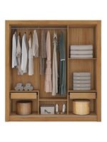 Guarda Roupa 3 Portas E 2 Gavetas Marrom New Glass Caemmun