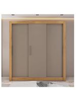 Guarda Roupa 3 Portas E 2 Gavetas Marrom New Glass Caemmun