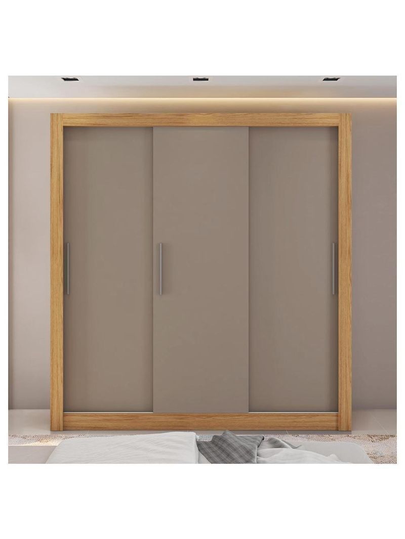 Guarda Roupa 3 Portas E 2 Gavetas Marrom New Glass Caemmun