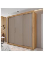Guarda Roupa 3 Portas E 2 Gavetas Marrom New Glass Caemmun