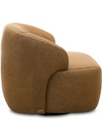 Poltrona Decorativa Orgânica Giratória para Sala Living Barolo L06 Couro Camel - Lyam Decor