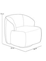 Poltrona Decorativa Orgânica Giratória para Sala Living Barolo L06 Couro Camel - Lyam Decor