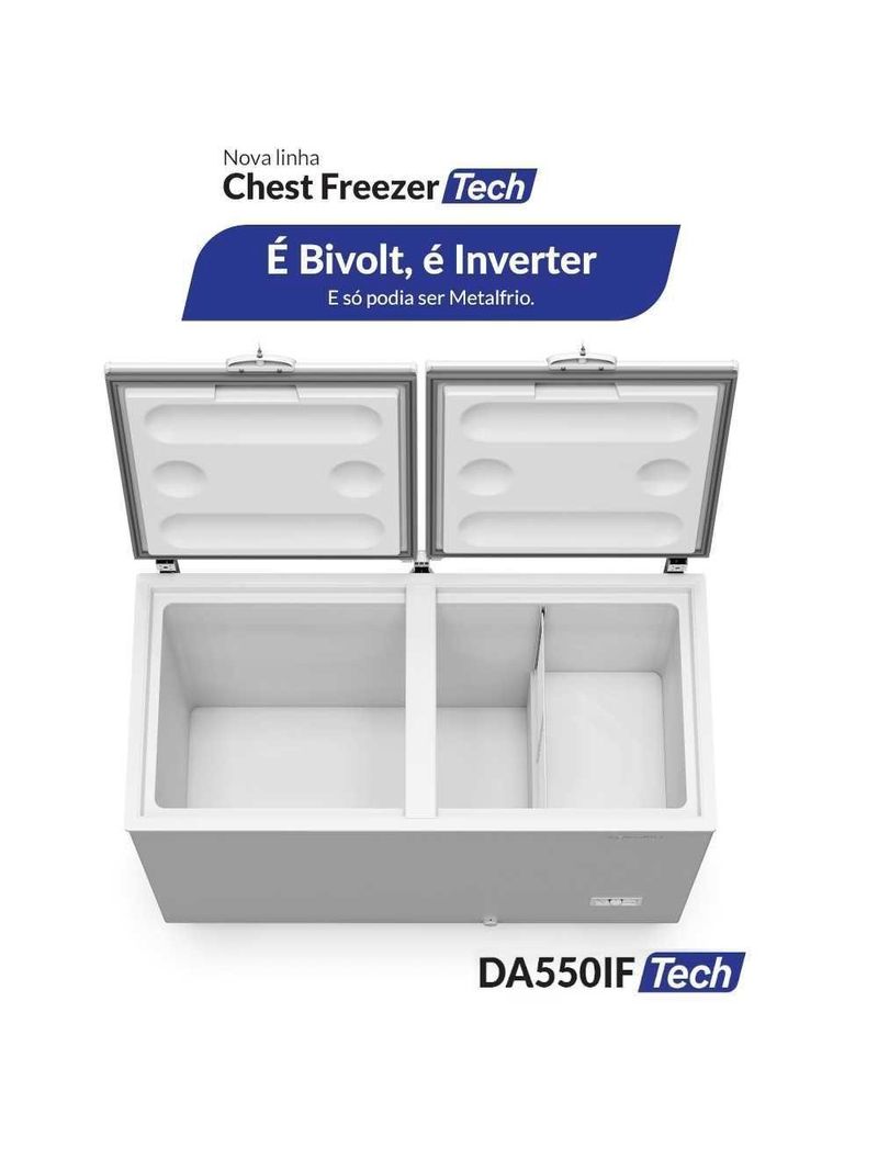 Freezer Horizontal Inverter Dupla Ação 417L - Metalfrio