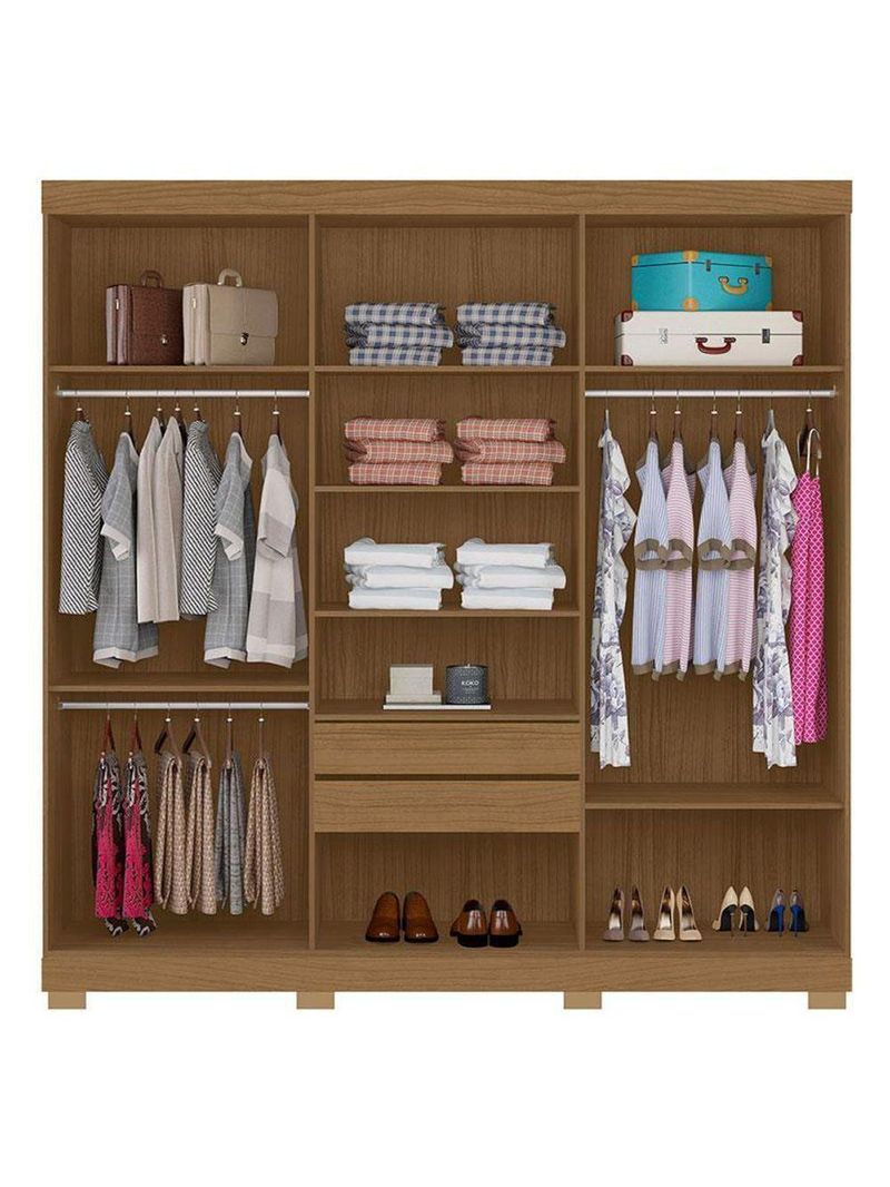 Guarda Roupa Casal 2030230 Com Multiuso 2000191 E Cômoda 2014143 Atacama - Aramóveis