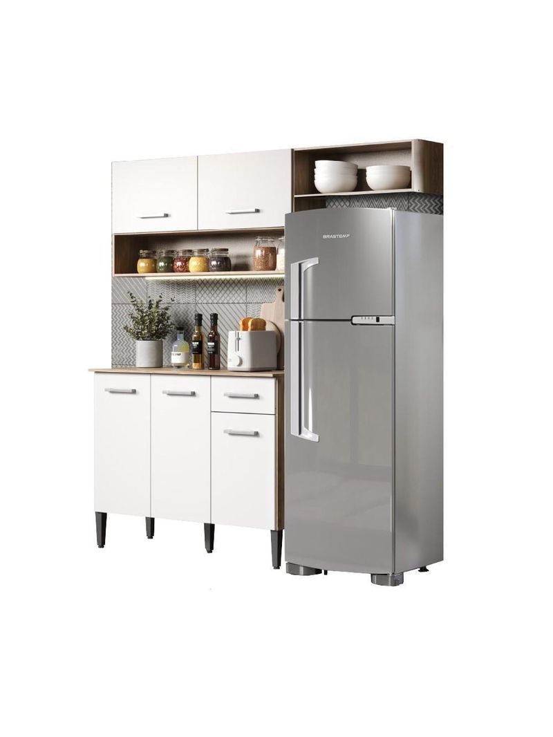 Armário Cozinha Compacta Arizona Tiny Carvalho/branco Carraro