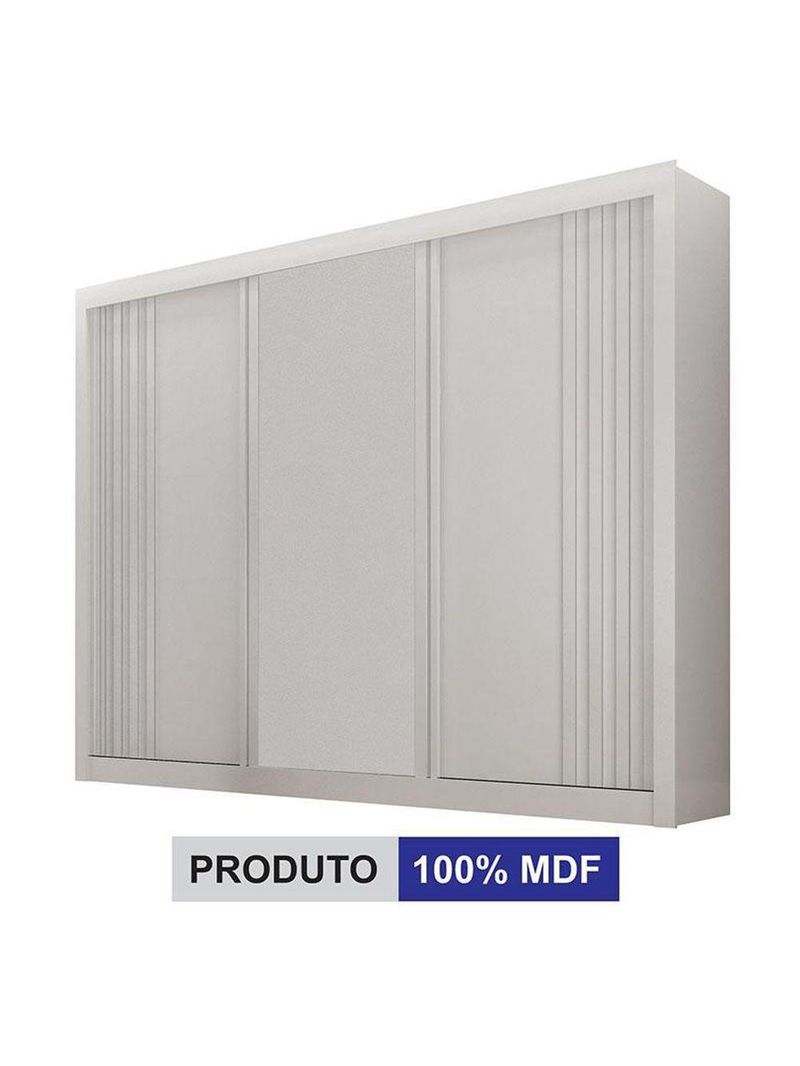 Guarda Roupa Casal 3 Portas Milano Branco – Leifer Móveis