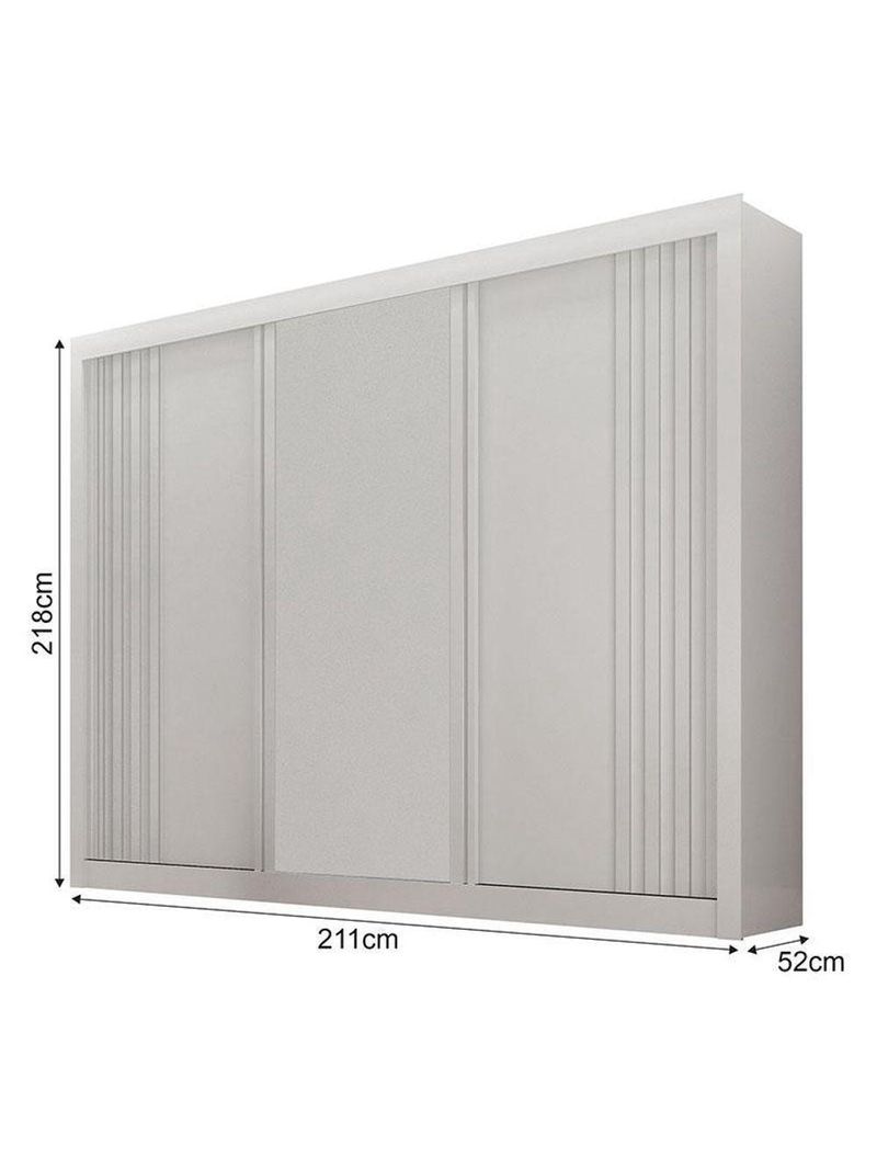 Guarda Roupa Casal 3 Portas Milano Branco – Leifer Móveis