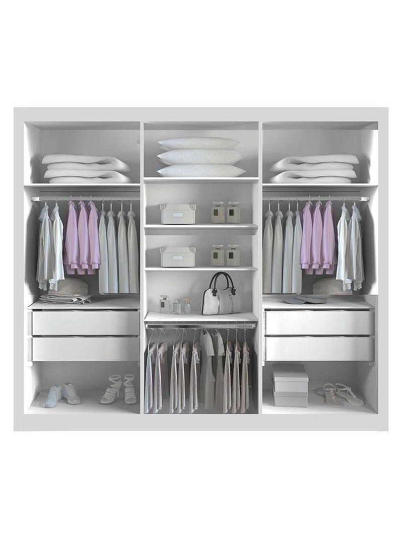 Guarda Roupa Casal 3 Portas Milano Branco – Leifer Móveis