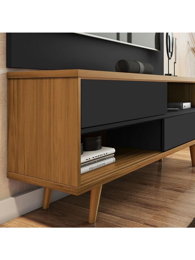 Conjunto Para Sala Rack E Painel De Tv Freijo e Preto