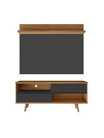 Conjunto Para Sala Rack E Painel De Tv Freijo e Preto
