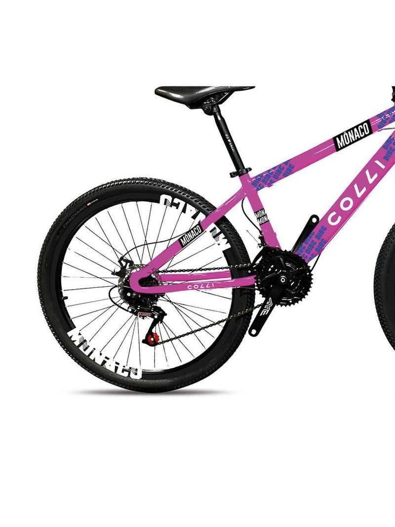 Bicicleta Mônaco Aro 26 21 Velocidades Colli Rosa Neon