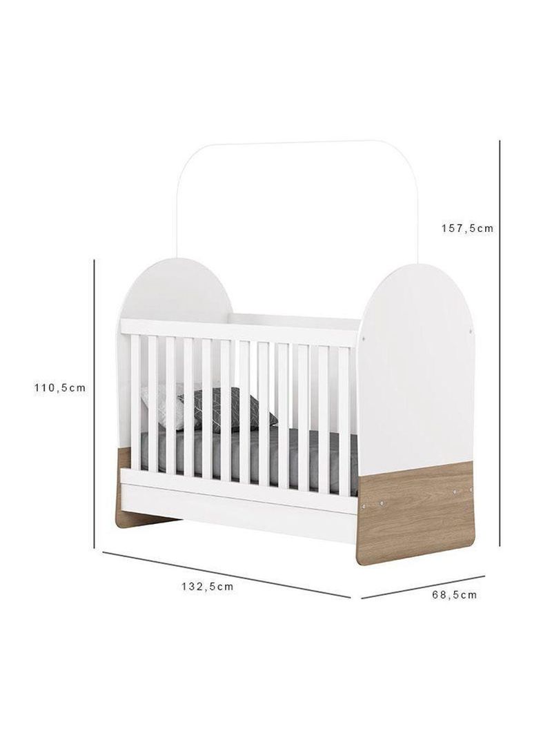 Berço Mini Cama Magia Branco Jequitibá Hp Com Colchão 130x60 Ortobom - Henn